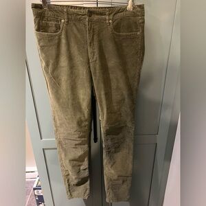 LL Bean Signature Skinny Corduroys Pants Stretch Loden Sz 12